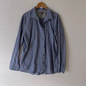Vince Blue Long Sleeve Button Down XXL